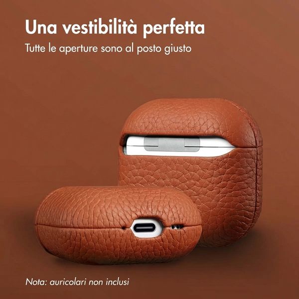 Accezz Cover in vera pelle  Apple Airpods 4 - Cognac