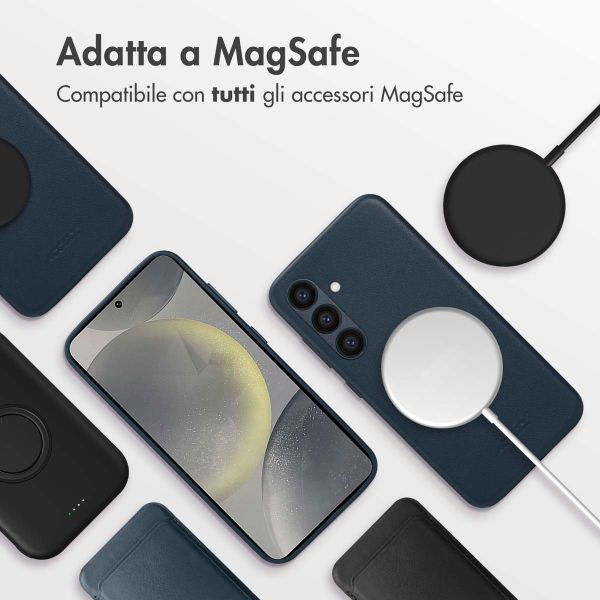 Accezz Cover in Pelle con MagSafe Samsung Galaxy S24 - Nightfall Blue