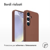 Accezz Cover in silicone liquido con MagSafe Samsung Galaxy S25 Plus - New Tea Brown