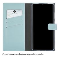 Selencia Cover a libro in vera pelle Samsung Galaxy S25 Ultra - Air Blue