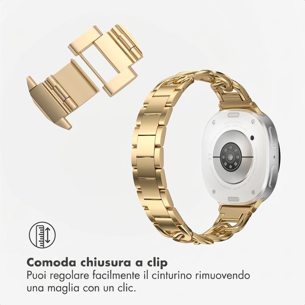 Selencia Cinturino Chain Samsung Galaxy Watch 9 (40/44mm) / Watch 8 (40/44mm) / Classic (46mm) - Oro