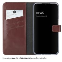 Selencia Cover a libro in vera pelle Samsung Galaxy A16 - Marrone scuro