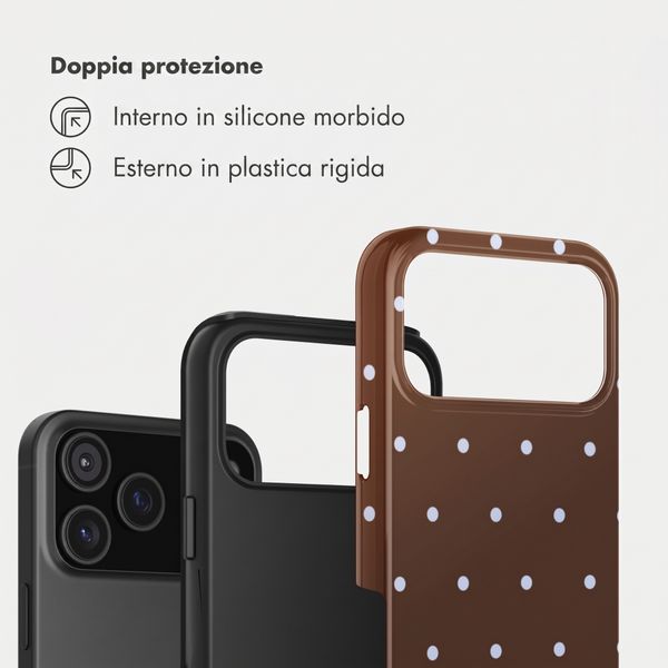 Selencia Cover Posteriore Vivid Apple iPhone 17 Pro - Happy Dots Chocolate