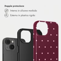 Selencia Cover Posteriore Vivid Apple iPhone 14 - Happy Dots Burgundy