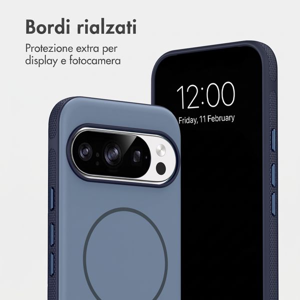 imoshion Cover posteriore Color con Thin MagSafe Ring Google Pixel 11 / 11 Pro / 10 / 10 Pro - Blu scuro