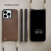 Selencia Cover per telefono Nova con cordino e portacarte Apple iPhone 13 Pro - Mocha Brown
