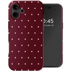 Selencia Vivid Backcover Apple iPhone 16 - Happy Dots Burgundy