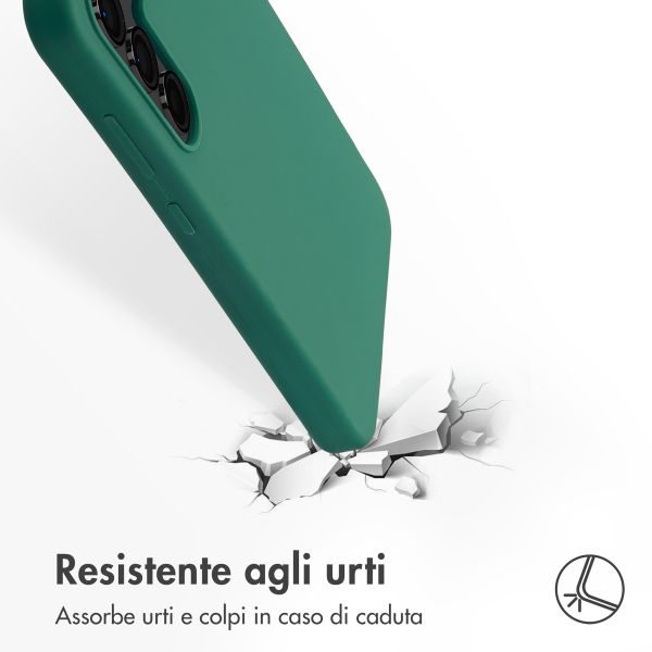 Accezz Cover in silicone liquido con MagSafe Samsung Galaxy S24 FE - Forest Green