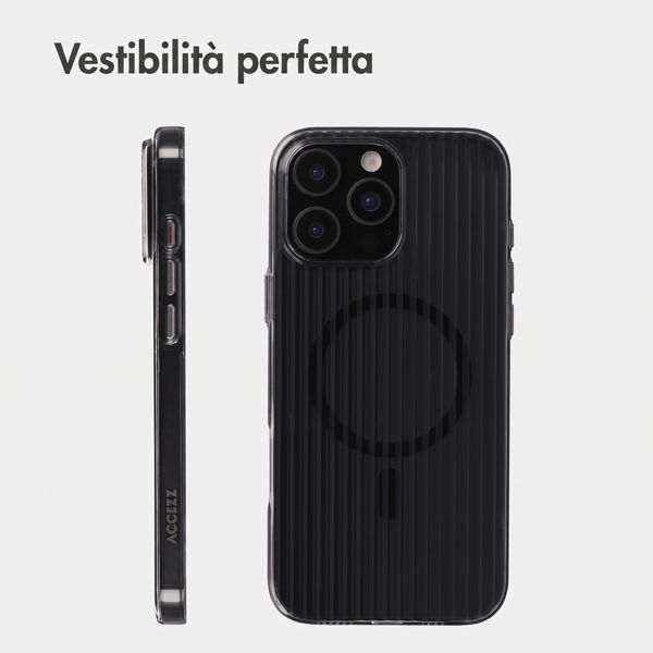 Accezz Cover Lite con MagSafe | Fluted | Apple iPhone 16 Pro - Nero
