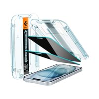 Spigen Vetro temperato privacy GLAStR EZ Fit + Applicatore - confezione da 2 Apple iPhone 16 Plus / 15 Plus