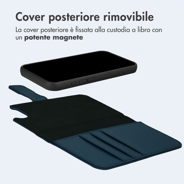 imoshion Cover a libro di lusso 2-in-1 rimovibile Apple iPhone 17e / 16e - Blu