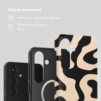 Selencia Cover posteriore Vivid con MagSafe Samsung Galaxy S25 - Art Wave Black