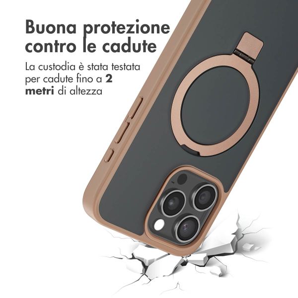 Accezz Cover con anello e supporto con MagSafe Apple iPhone 15 Pro Max - Marrone