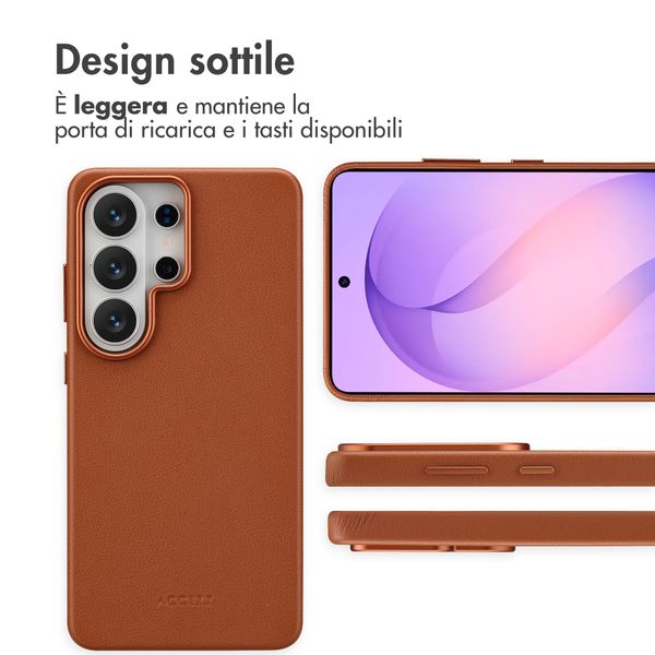 Accezz Cover in Pelle con MagSafe Samsung Galaxy S26 Ultra - Sienna Brown