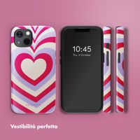 Selencia Cover posteriore Vivid con MagSafe Apple iPhone 13 - Double Hearts Rubine Red Lilac