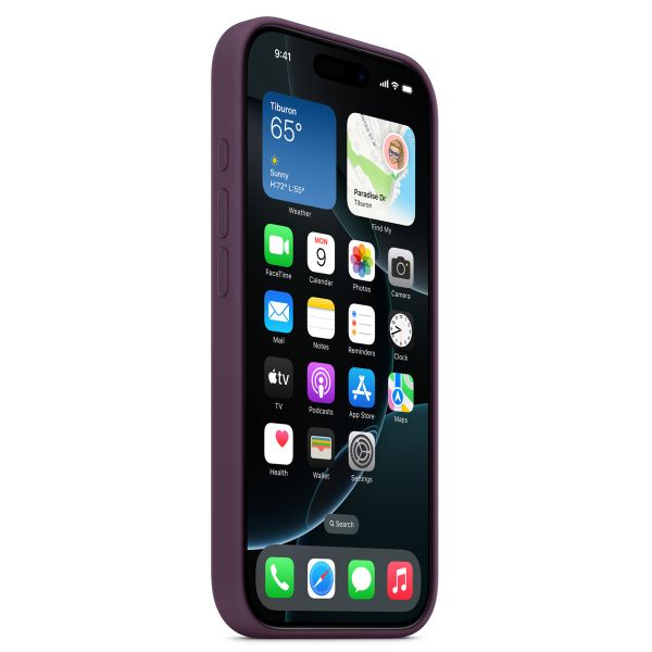 Apple Cover Posteriore in Silicone con MagSafe Apple iPhone 16 Pro - Plum