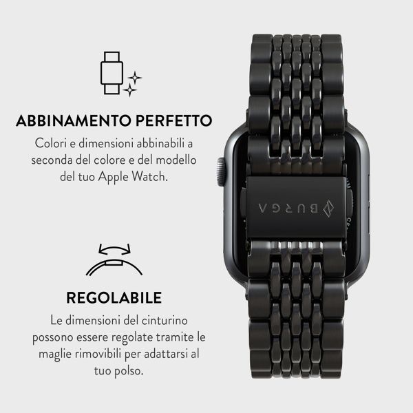 Burga Cinturino in acciaio Apple Watch | 44/45/46/49 mm - Nero