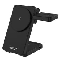 Accezz Caricatore wireless pieghevole 3-in-1 MagSafe - 20W - Nero