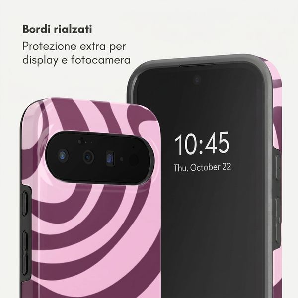 Selencia Cover posteriore Vivid con MagSafe Google Pixel 11 - Wavy Swirl Pink Plum