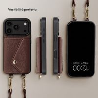 Selencia Cover per telefono Sera con cordino e portacarte a busta Apple iPhone 18 Pro Max / 17 Pro Max - Chocolate Brown