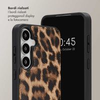 Selencia Cover per telefono Nova con cordino e portacarte Samsung Galaxy S25 FE - Leopard
