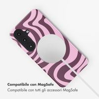 Selencia Cover posteriore Vivid con MagSafe Samsung Galaxy S26 Plus - Wavy Swirl Pink Plum