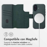 Accezz Cover in pelle 2 in 1 con MagSafe Apple iPhone 16 - Cedar Green