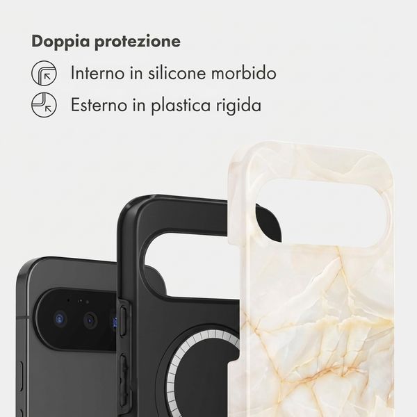 Selencia Cover posteriore Vivid con MagSafe Google Pixel 11 - Golden Beige Marble