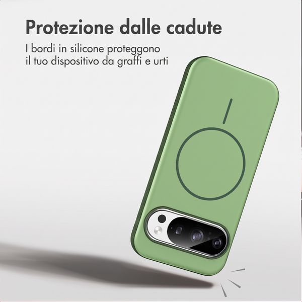 imoshion Cover posteriore Color con Thin MagSafe Ring Google Pixel 11 / 11 Pro / 10 / 10 Pro - Verde scuro