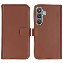 Selencia Cover a libro in vera pelle Samsung Galaxy S24 - Marrone chiaro