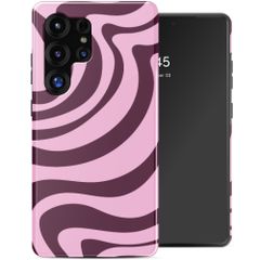 Selencia Cover posteriore Vivid con MagSafe Samsung Galaxy S25 Ultra - Wavy Swirl Pink Plum