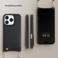 Selencia Cover per telefono Nova con cordino e portacarte Apple iPhone 16 Pro - Nero