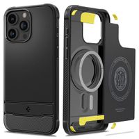 Spigen Cover Rugged Armor con MagSafe Apple iPhone 15 Pro - Nero
