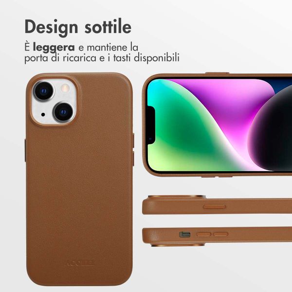 Accezz Cover in Pelle con MagSafe Apple iPhone 14 - Sienna Brown