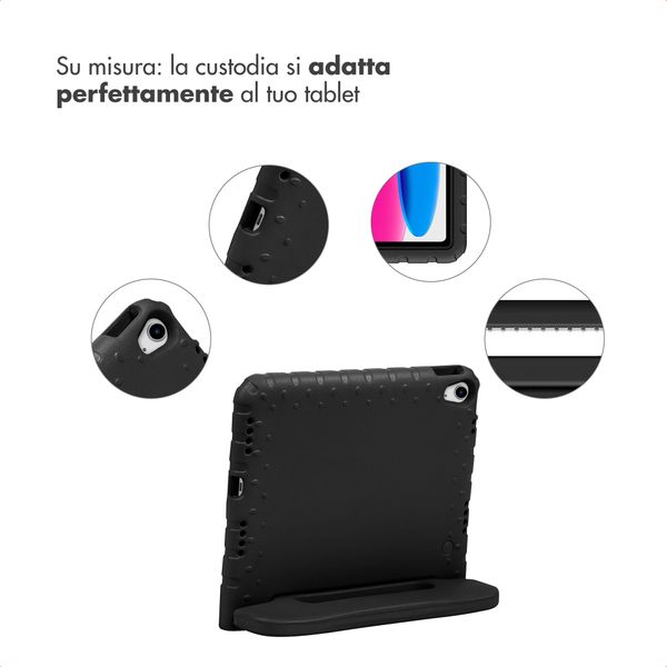 imoshion Cover Posteriore Kidsproof con Maniglia Apple iPad 11 (2025) 11 pollici A16 / iPad 10 (2022) 10.9 pollici - Nero