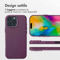 Accezz Cover in Pelle con MagSafe Apple iPhone 16 Pro Max - Heath Purple