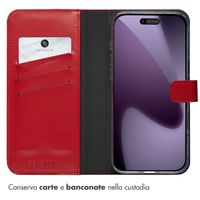 Selencia Cover a libro in vera pelle Apple iPhone 17 Pro Max - Rosso