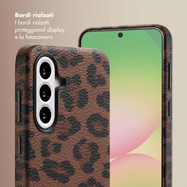 Selencia Cover Sabi Stampa pantera con MagSafe Samsung Galaxy A56 - Mocha Brown