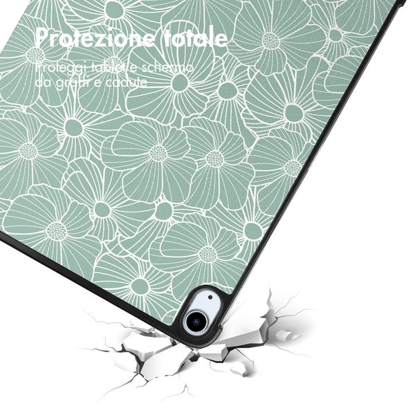 imoshion Cover Trifold Design Apple iPad Air 11 pollici (2026) M4 / (2025) M3 / (2024) M2 / Air 5 (2022) / Air 4 (2020) - Botanica