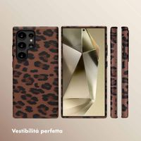 Selencia Cover Sabi Stampa pantera con MagSafe Samsung Galaxy S24 Ultra - Mocha Brown