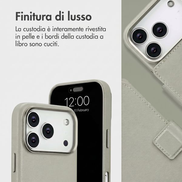 Accezz Cover in pelle 2 in 1 con MagSafe Apple iPhone 18 Pro Max / 17 Pro Max - Light Grey