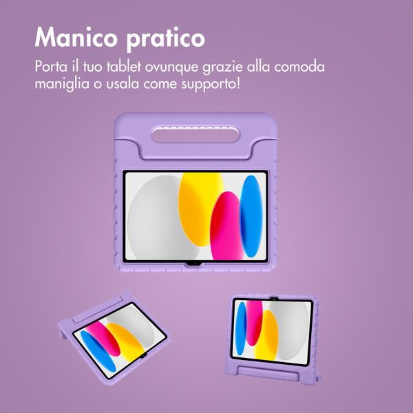imoshion Cover Posteriore Kidsproof con Maniglia Apple iPad 11 (2025) 11 pollici A16 / iPad 10 (2022) 10.9 pollici - Lilla