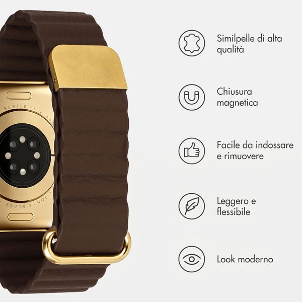 imoshion Cinturino magnetico in pelle sintetica Apple Watch | 38/40/41/42 mm - Marrone