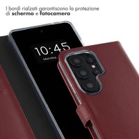 Selencia Cover a libro in vera pelle Samsung Galaxy S26 Ultra - Burgundy