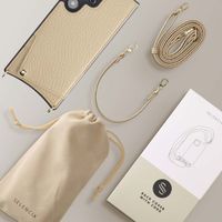 Selencia Cover per telefono Nova con cordino e portacarte Samsung Galaxy S24 Ultra - Beige
