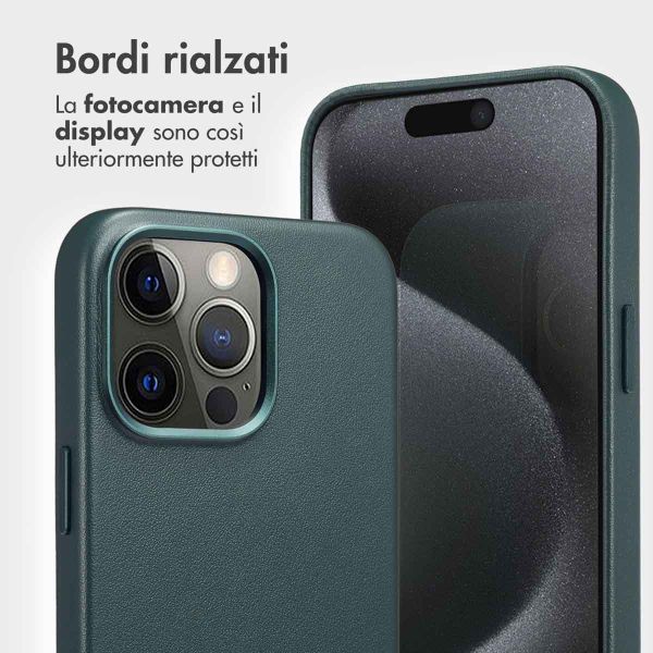 Accezz Cover in pelle 2 in 1 con MagSafe Apple iPhone 15 Pro Max - Cedar Green