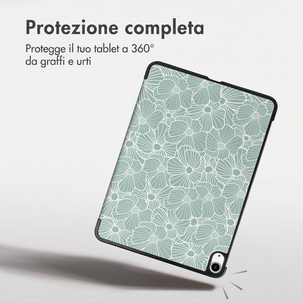 imoshion Cover Trifold Design Apple iPad Air 11 pollici (2026) M4 / (2025) M3 / (2024) M2 / Air 5 (2022) / Air 4 (2020) - Botanica