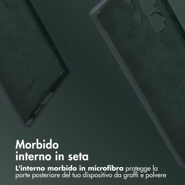 Accezz Cover in Pelle con MagSafe Samsung Galaxy S24 Ultra - Cedar Green