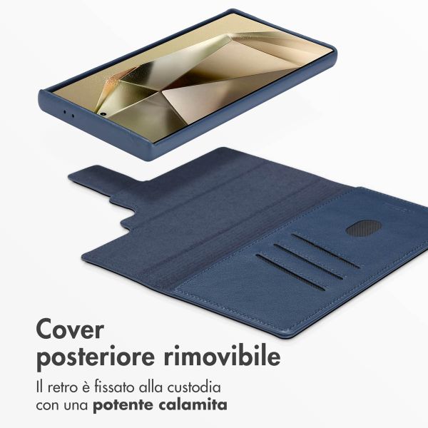 Accezz Cover in pelle 2 in 1 con MagSafe Samsung Galaxy S24 Ultra - Nightfall Blue