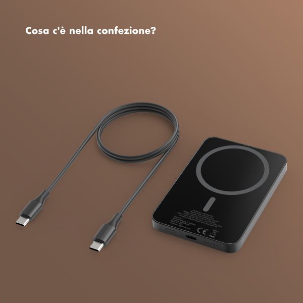 Selencia Vivid Powerbank 5.000 mAh - MagSafe e Qi - Nero / Leopard